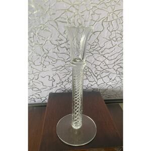 Vintage Kosta Boda Air Twist Stem Double Helix Candlestick Sweden 9.75"